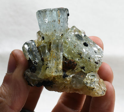 Beryl var. Aquamarine with Schorl Black Tourmaline from Erongo Mountains, Namibia - 82.4 grams #A5