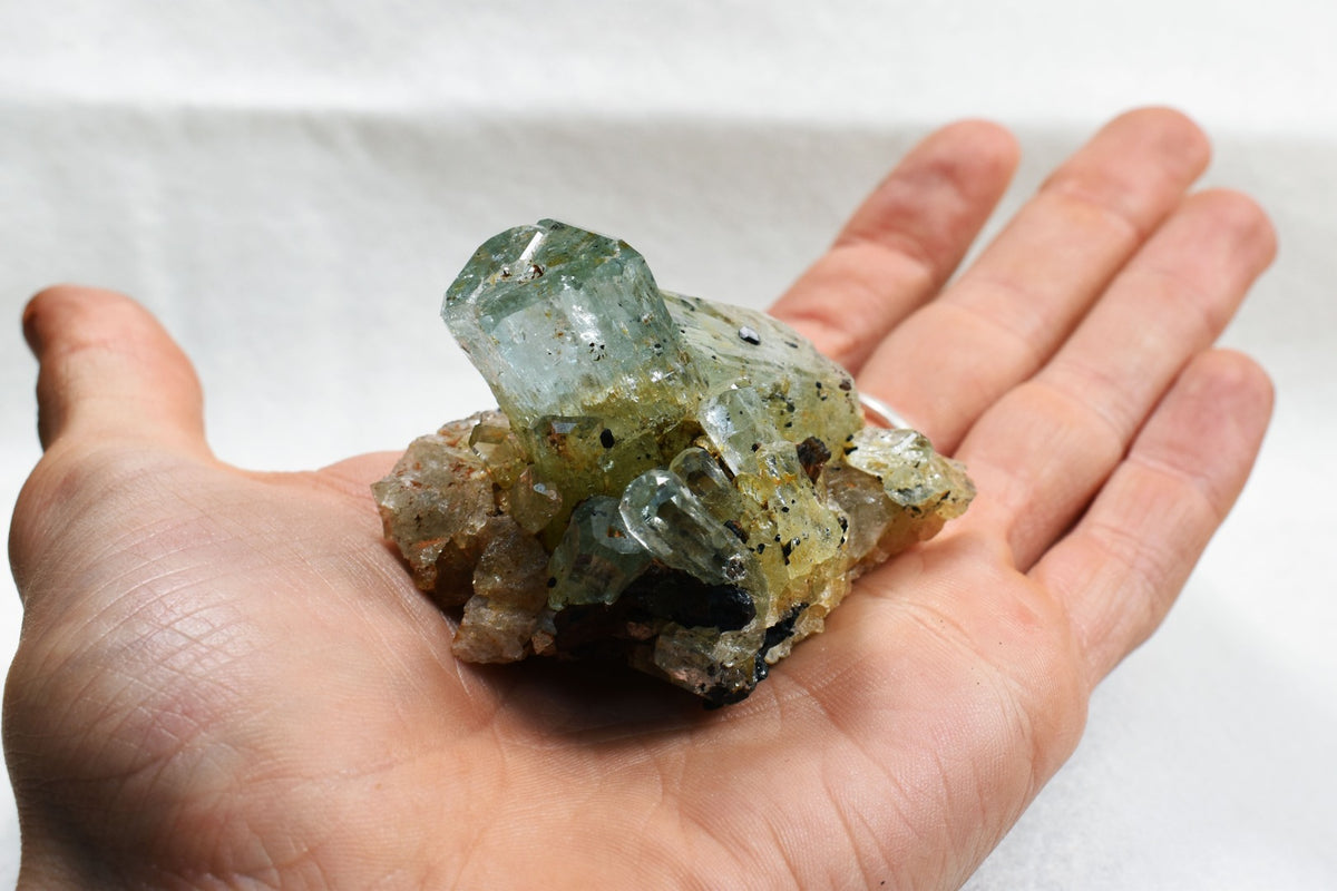 Beryl var. Aquamarine with Schorl Black Tourmaline from Erongo Mountains, Namibia - 82.4 grams #A5