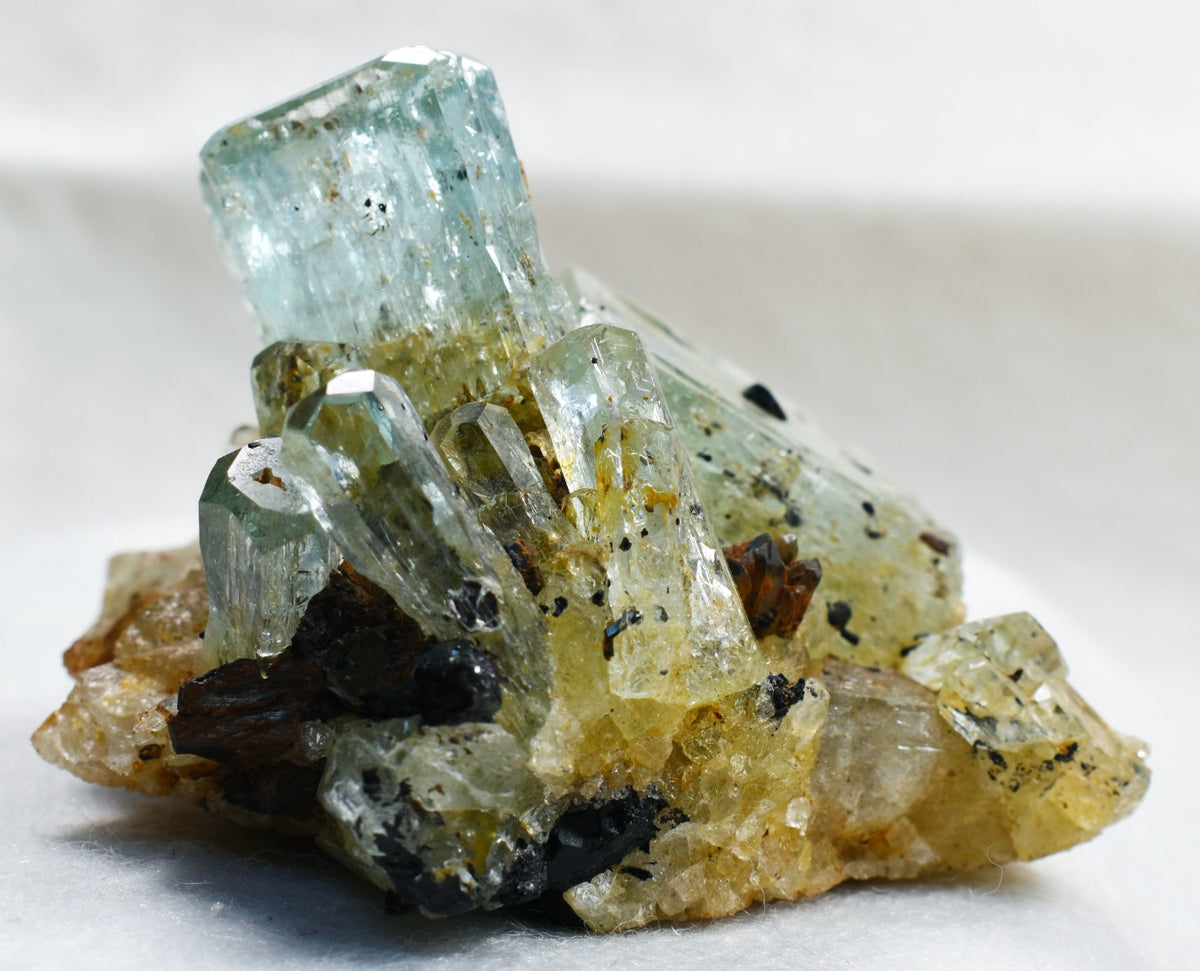 Beryl var. Aquamarine with Schorl Black Tourmaline from Erongo Mountains, Namibia - 82.4 grams #A5