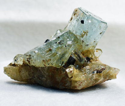 Beryl var. Aquamarine with Schorl Black Tourmaline from Erongo Mountains, Namibia - 82.4 grams #A5