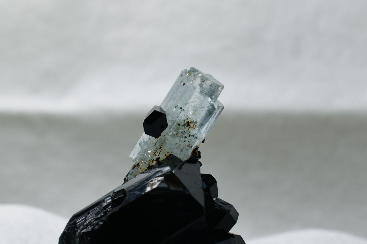 Beryl var. Aquamarine with Schorl Black Tourmaline from Erongo Mountains, Namibia - 49.2 grams #A7