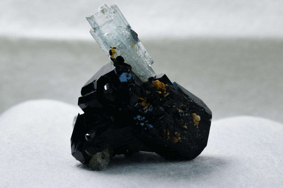 Beryl var. Aquamarine with Schorl Black Tourmaline from Erongo Mountains, Namibia - 49.2 grams #A7