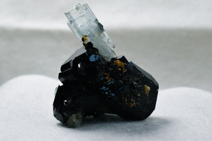 Beryl var. Aquamarine with Schorl Black Tourmaline from Erongo Mountains, Namibia - 49.2 grams #A7