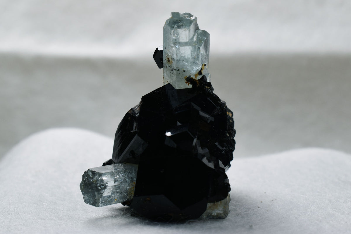 Beryl var. Aquamarine with Schorl Black Tourmaline from Erongo Mountains, Namibia - 49.2 grams #A7