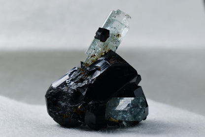 Beryl var. Aquamarine with Schorl Black Tourmaline from Erongo Mountains, Namibia - 49.2 grams #A7