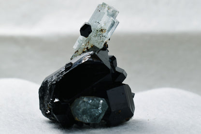 Beryl var. Aquamarine with Schorl Black Tourmaline from Erongo Mountains, Namibia - 49.2 grams #A7