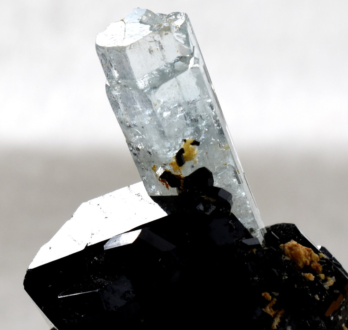 Beryl var. Aquamarine with Schorl Black Tourmaline from Erongo Mountains, Namibia - 49.2 grams #A7