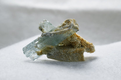 Beryl var. Aquamarine Crystal with Feldspar from Erongo Mountains, Namibia - 11.7 grams #A9