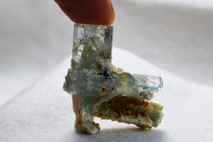 Beryl var. Aquamarine Crystal with Feldspar from Erongo Mountains, Namibia - 11.7 grams #A9