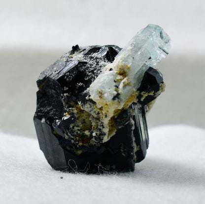 Beryl var. Aquamarine with Schorl Black Tourmaline & Feldspar from Erongo Mountains, Namibia - 43.6 grams #A11