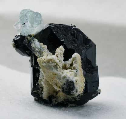 Beryl var. Aquamarine with Schorl Black Tourmaline & Feldspar from Erongo Mountains, Namibia - 43.6 grams #A11