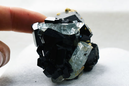 Beryl var. Aquamarine with Schorl Black Tourmaline & Feldspar from Erongo Mountains, Namibia - 120 grams #A12