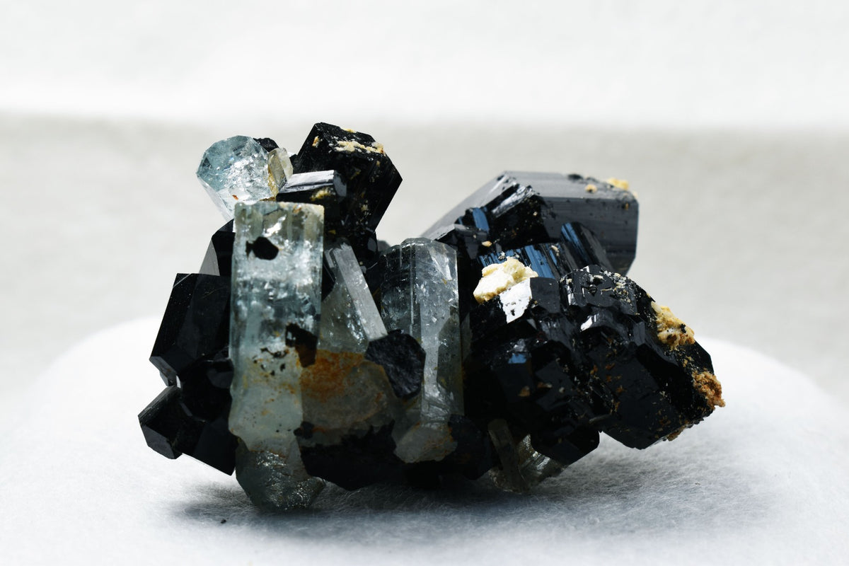 Beryl var. Aquamarine with Schorl Black Tourmaline & Feldspar from Erongo Mountains, Namibia - 120 grams #A12