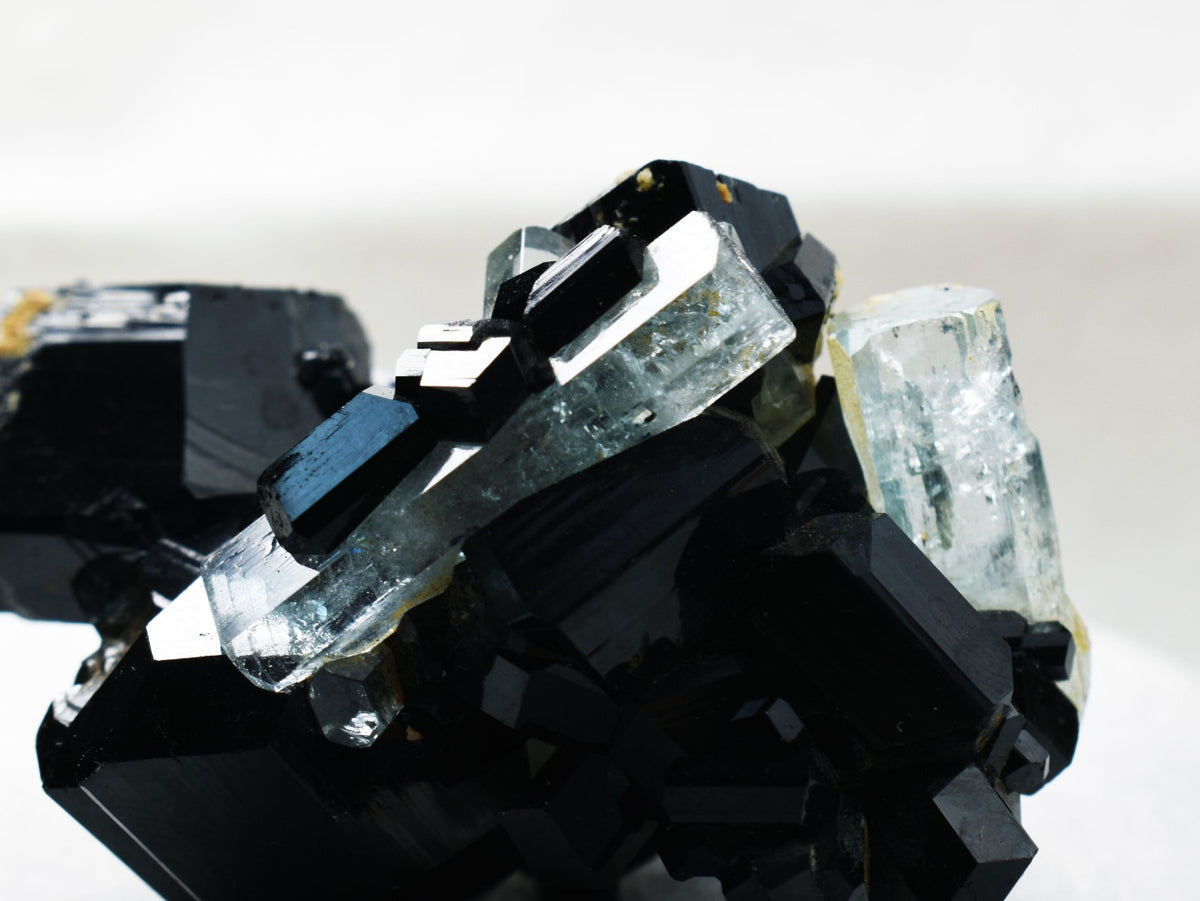 Beryl var. Aquamarine with Schorl Black Tourmaline & Feldspar from Erongo Mountains, Namibia - 120 grams #A12