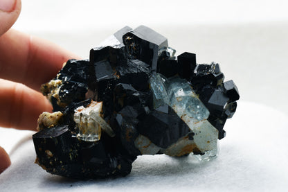 Beryl var. Aquamarine with Schorl Black Tourmaline & Feldspar from Erongo Mountains, Namibia - 120 grams #A12