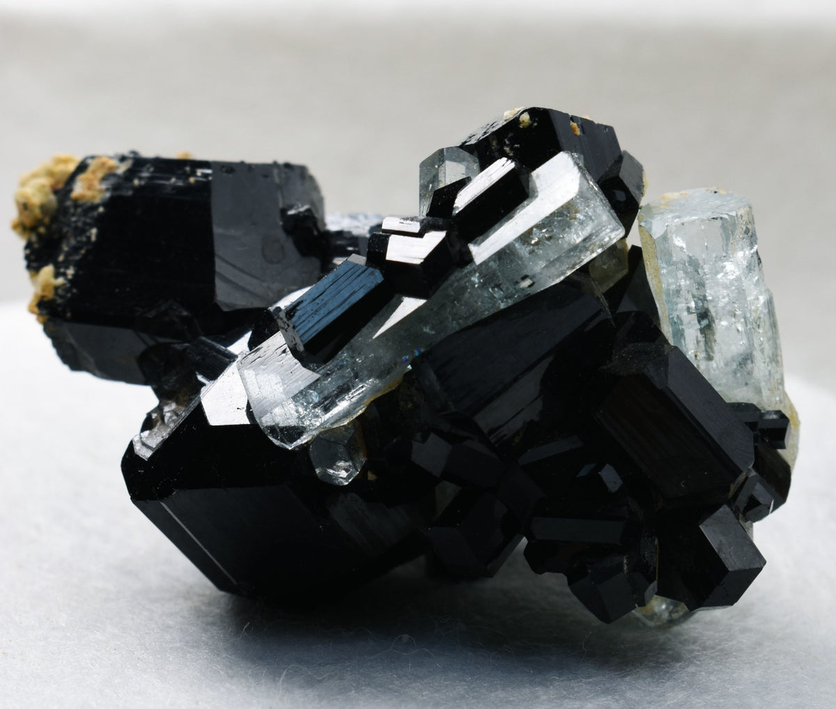 Beryl var. Aquamarine with Schorl Black Tourmaline & Feldspar from Erongo Mountains, Namibia - 120 grams #A12