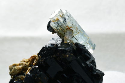 Beryl var. Aquamarine with Schorl Black Tourmaline & Feldspar from Erongo Mountains, Namibia - 161.5 grams #A13