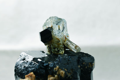 Beryl var. Aquamarine with Schorl Black Tourmaline & Feldspar from Erongo Mountains, Namibia - 161.5 grams #A13