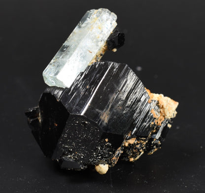 Beryl var. Aquamarine with Schorl Black Tourmaline & Feldspar from Erongo Mountains, Namibia - 161.5 grams #A13