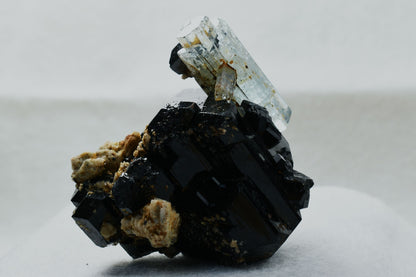 Beryl var. Aquamarine with Schorl Black Tourmaline & Feldspar from Erongo Mountains, Namibia - 161.5 grams #A13