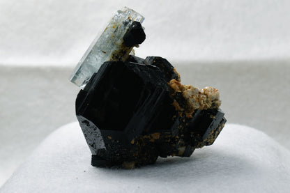 Beryl var. Aquamarine with Schorl Black Tourmaline & Feldspar from Erongo Mountains, Namibia - 161.5 grams #A13