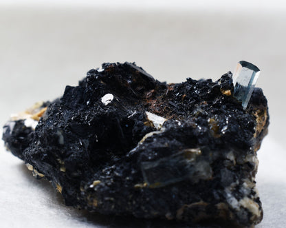 Beryl var. Aquamarine with Schorl Black Tourmaline & Feldspar from Erongo Mountains, Namibia - 69.6 grams #A14