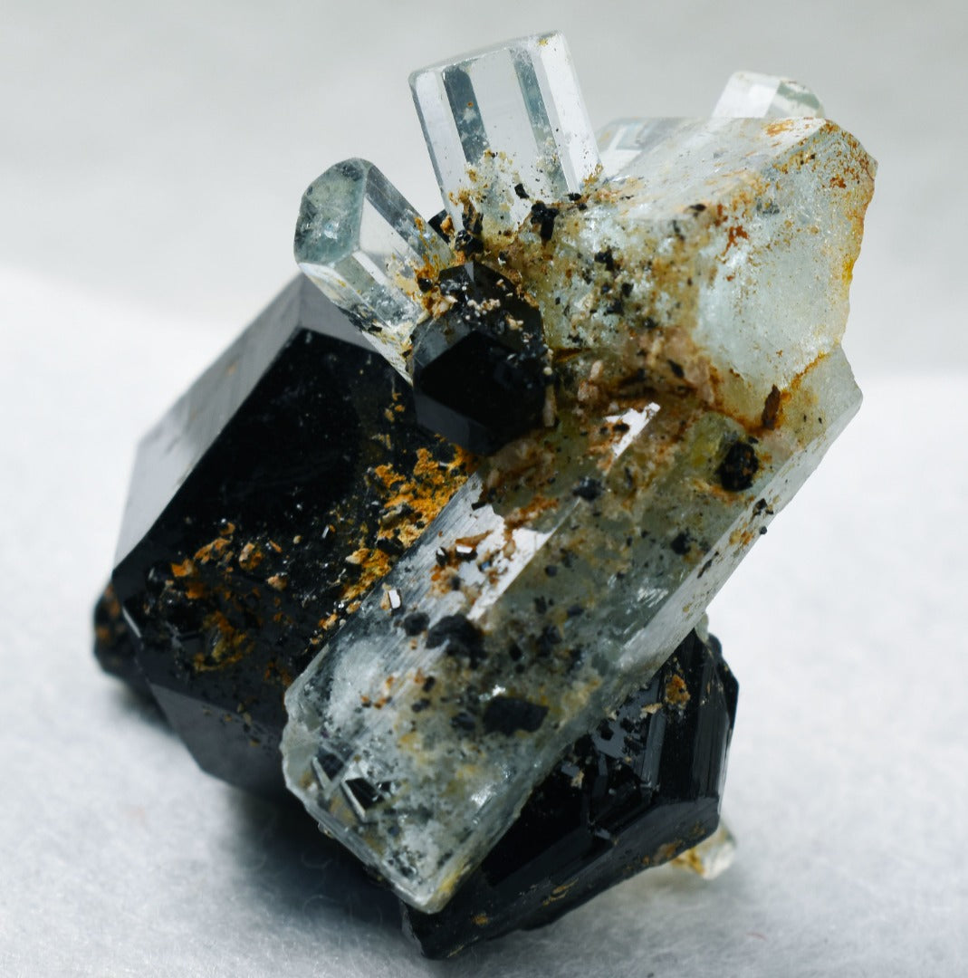 Beryl var. Aquamarine with Schorl Black Tourmaline from Erongo Mountains, Namibia - 37.2 grams #A15