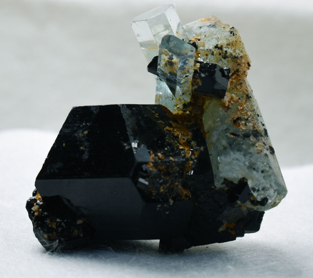 Beryl var. Aquamarine with Schorl Black Tourmaline from Erongo Mountains, Namibia - 37.2 grams #A15