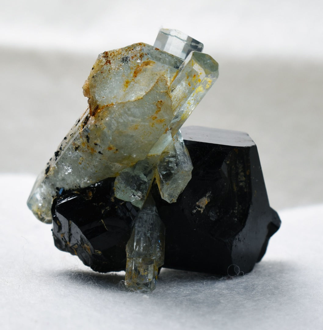 Beryl var. Aquamarine with Schorl Black Tourmaline from Erongo Mountains, Namibia - 37.2 grams #A15