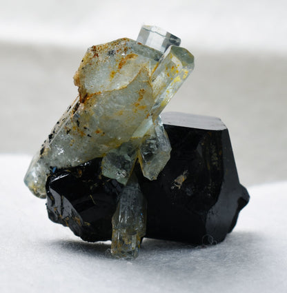 Beryl var. Aquamarine with Schorl Black Tourmaline from Erongo Mountains, Namibia - 37.2 grams #A15