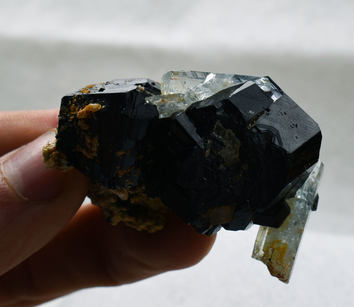 Beryl var. Aquamarine with Schorl Black Tourmaline & Feldspar from Erongo Mountains, Namibia - 45.9 grams #A17