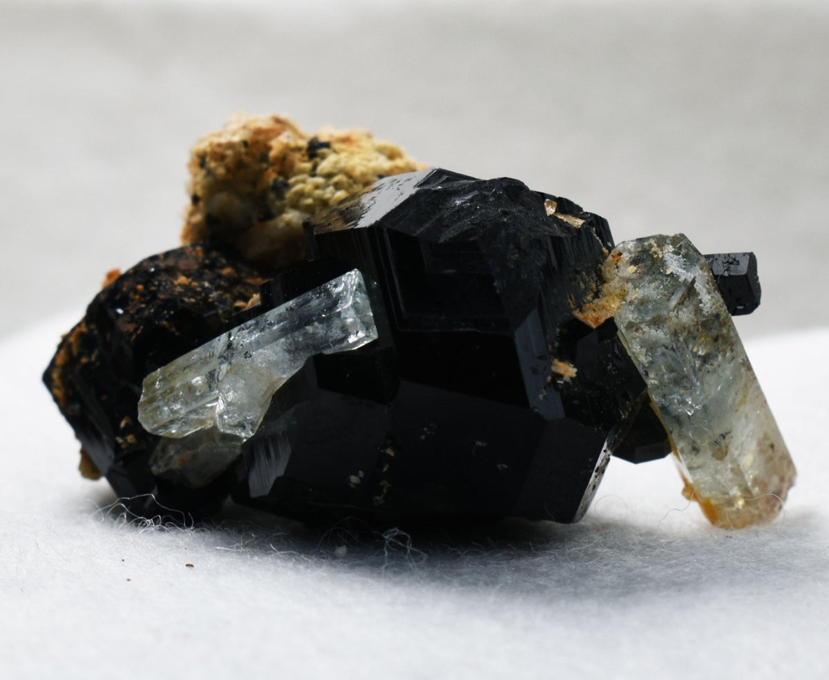 Beryl var. Aquamarine with Schorl Black Tourmaline & Feldspar from Erongo Mountains, Namibia - 45.9 grams #A17