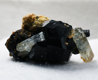 Beryl var. Aquamarine with Schorl Black Tourmaline & Feldspar from Erongo Mountains, Namibia - 45.9 grams #A17