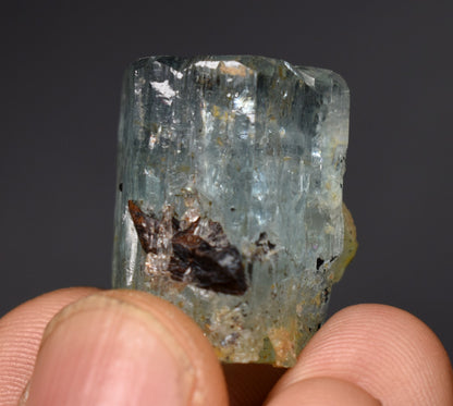 Beryl var. Aquamarine with Schorl Black Tourmaline from Erongo Mountains, Namibia - 14.7 grams #A22