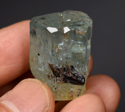 Beryl var. Aquamarine with Schorl Black Tourmaline from Erongo Mountains, Namibia - 14.7 grams #A22