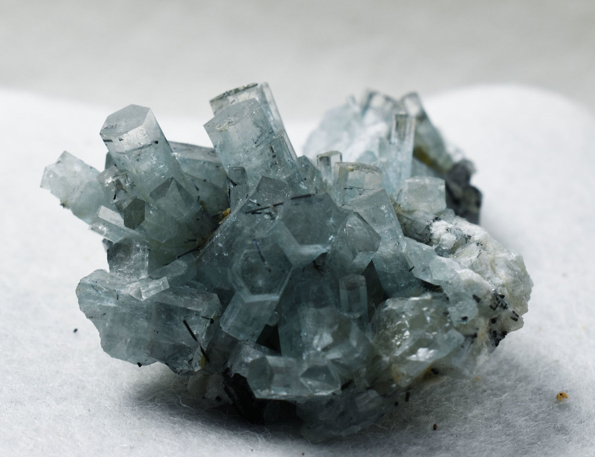 Beryl var. Aquamarine with Schorl Black Tourmaline from Erongo Mountains, Namibia - 43.7 grams #A24