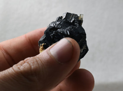 Beryl var. Aquamarine in Schorl Black Tourmaline from Erongo Mountains, Namibia - 32.8 grams #A25