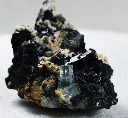 Beryl var. Aquamarine with Schorl Black Tourmaline, Feldspar & Quartz from Erongo Mountains, Namibia - 25.3 grams #A26