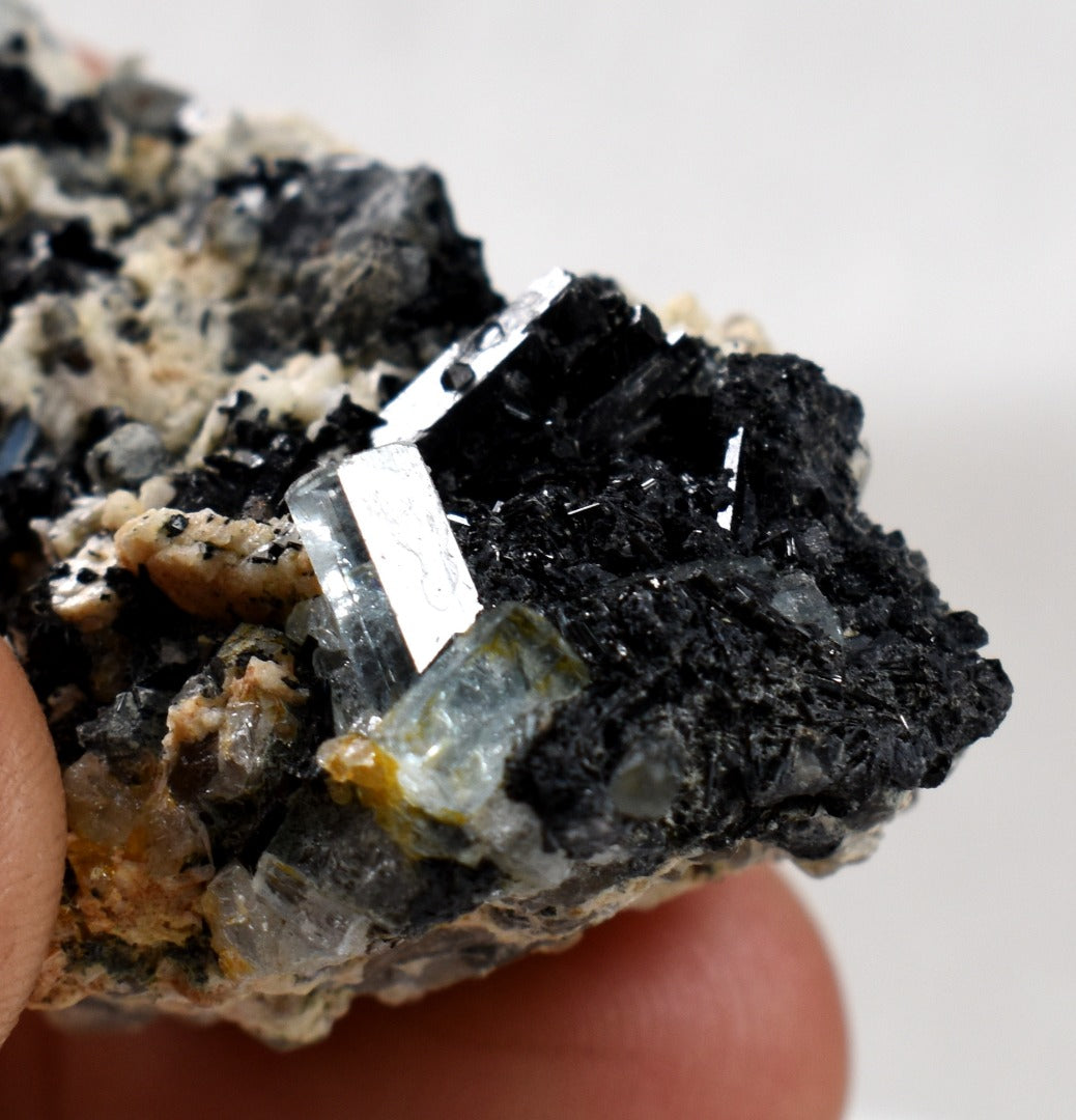 Beryl var. Aquamarine with Schorl Black Tourmaline, Feldspar & Quartz from Erongo Mountains, Namibia - 25.3 grams #A26