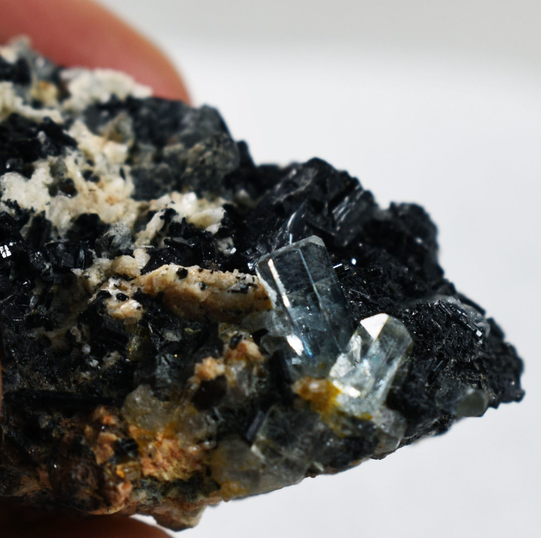Beryl var. Aquamarine with Schorl Black Tourmaline, Feldspar & Quartz from Erongo Mountains, Namibia - 25.3 grams #A26