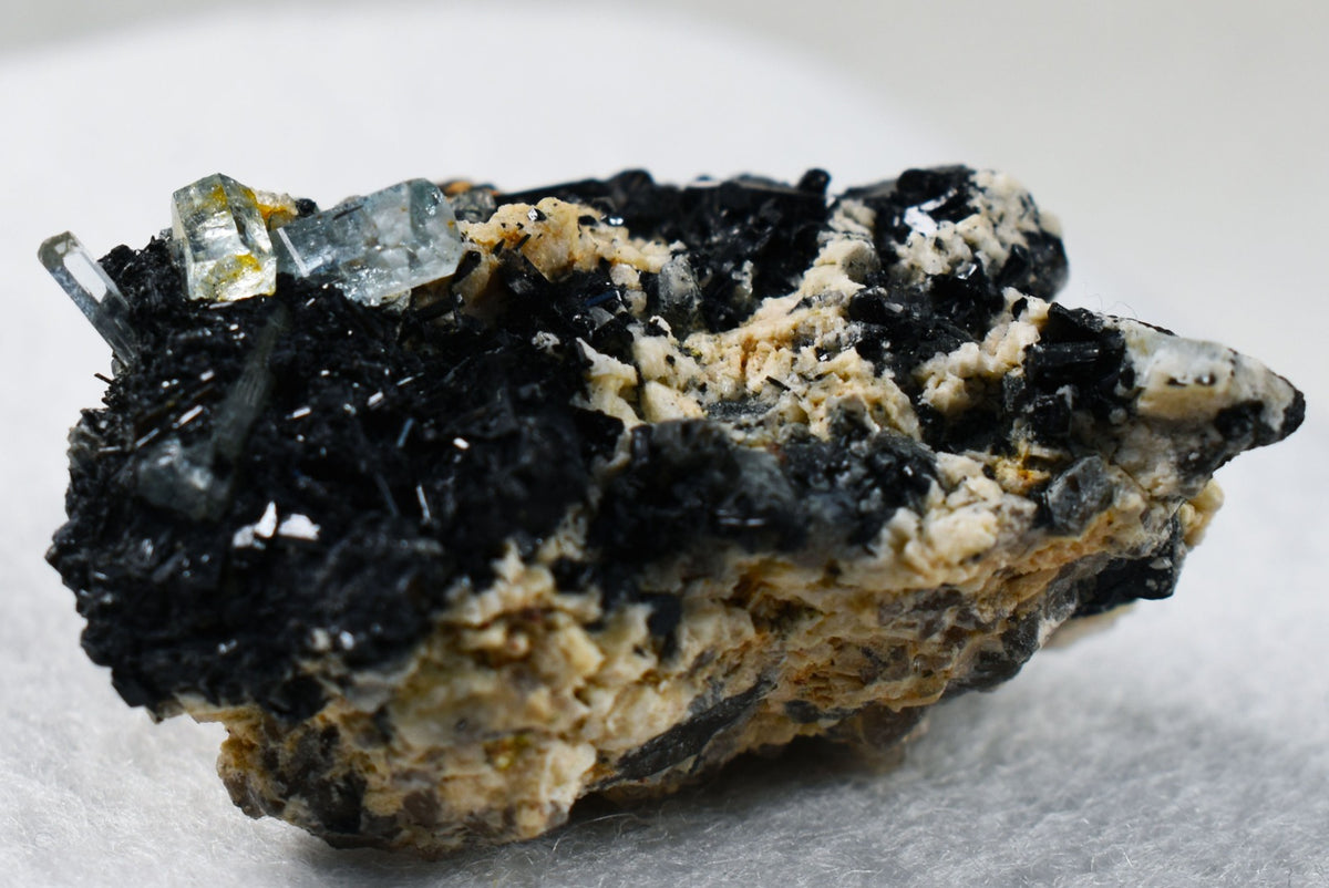 Beryl var. Aquamarine with Schorl Black Tourmaline, Feldspar & Quartz from Erongo Mountains, Namibia - 25.3 grams #A26