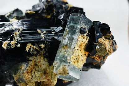 Large Beryl var. Aquamarine with Schorl Black Tourmaline & Feldspar from Erongo Mountains, Namibia - 1687 grams #A27