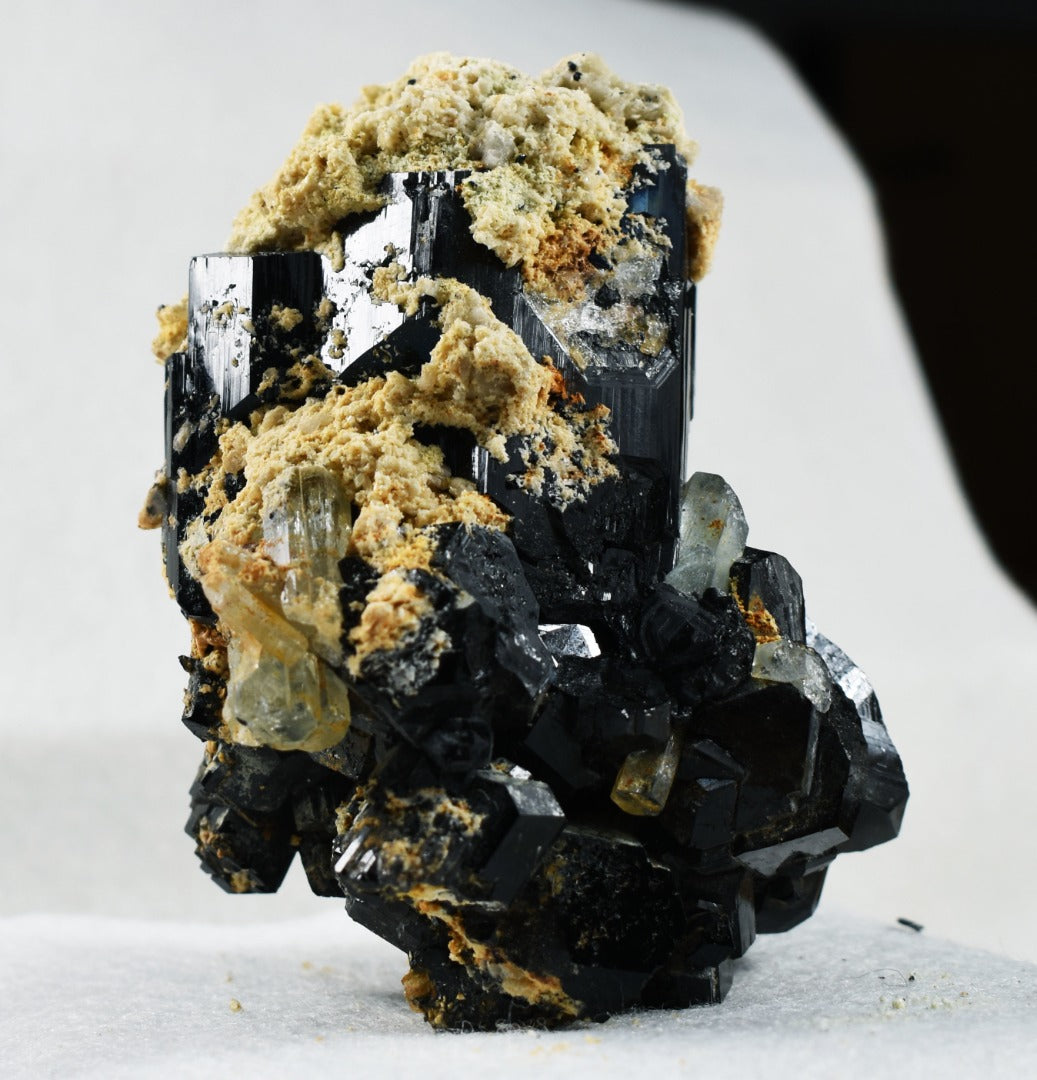 Beryl var. Aquamarine with Schorl Black Tourmaline & Feldspar from Erongo Mountains, Namibia - 353.5 grams #A28