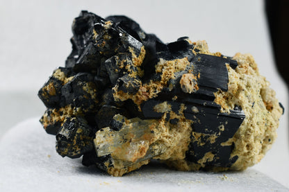 Beryl var. Aquamarine with Schorl Black Tourmaline & Feldspar from Erongo Mountains, Namibia - 353.5 grams #A28