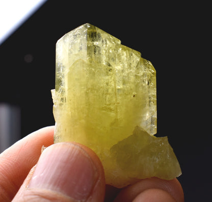 Brazilianite Crystal Cluster with Albite - from Linopolis, Minas Gerais, Brazil, museum quality, 19g