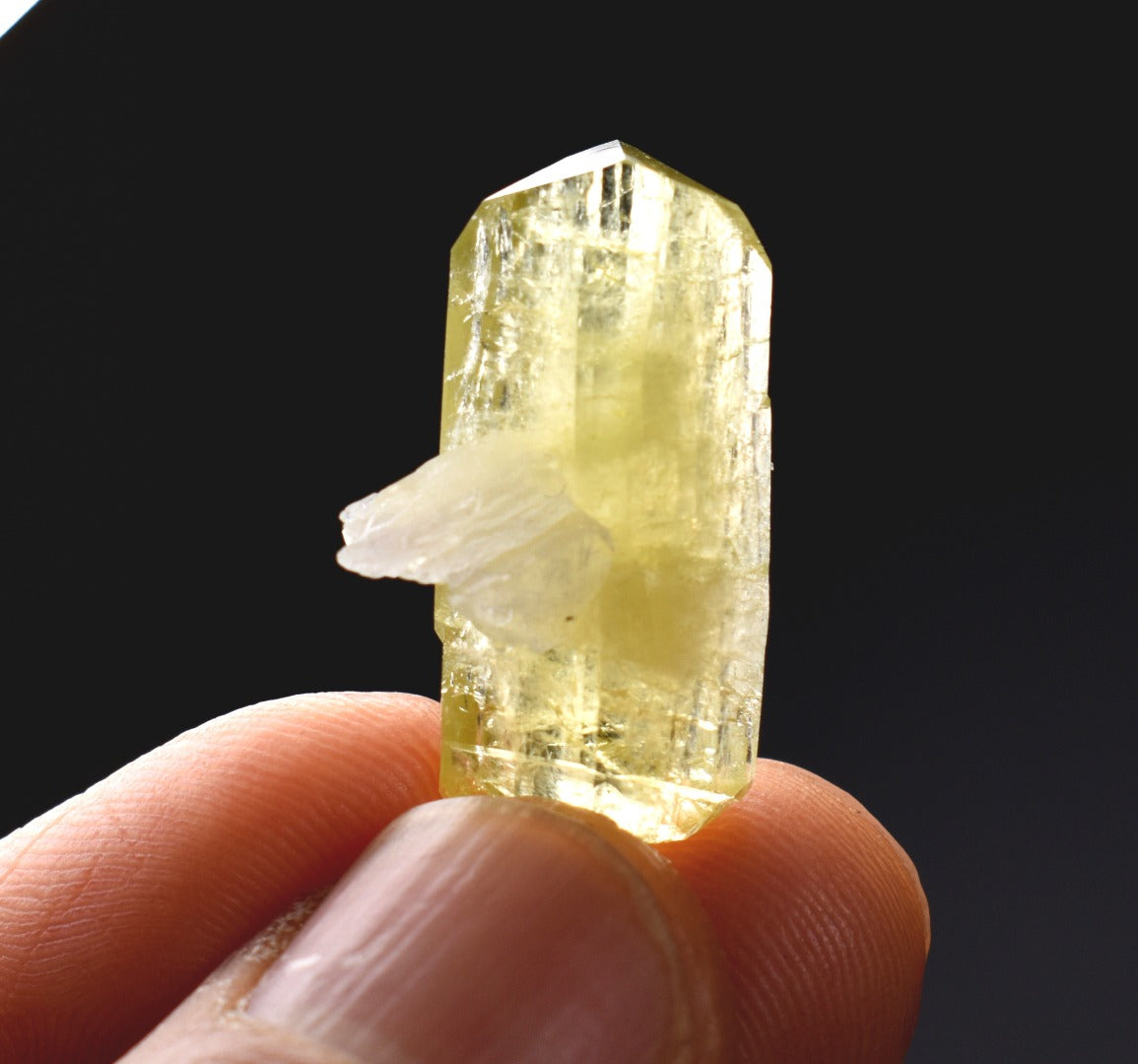Brazilianite Crystal Cluster with Albite & Muscovite - from Linopolis, Minas Gerais, Brazil, museum quality, 3.5g