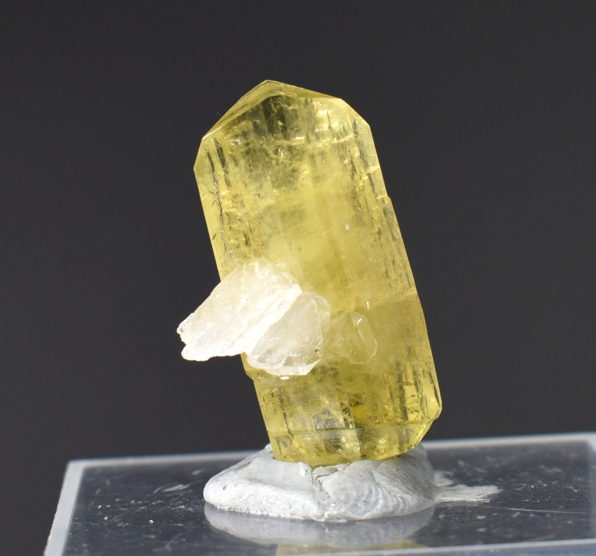 Brazilianite Crystal Cluster with Albite & Muscovite - from Linopolis, Minas Gerais, Brazil, museum quality, 3.5g