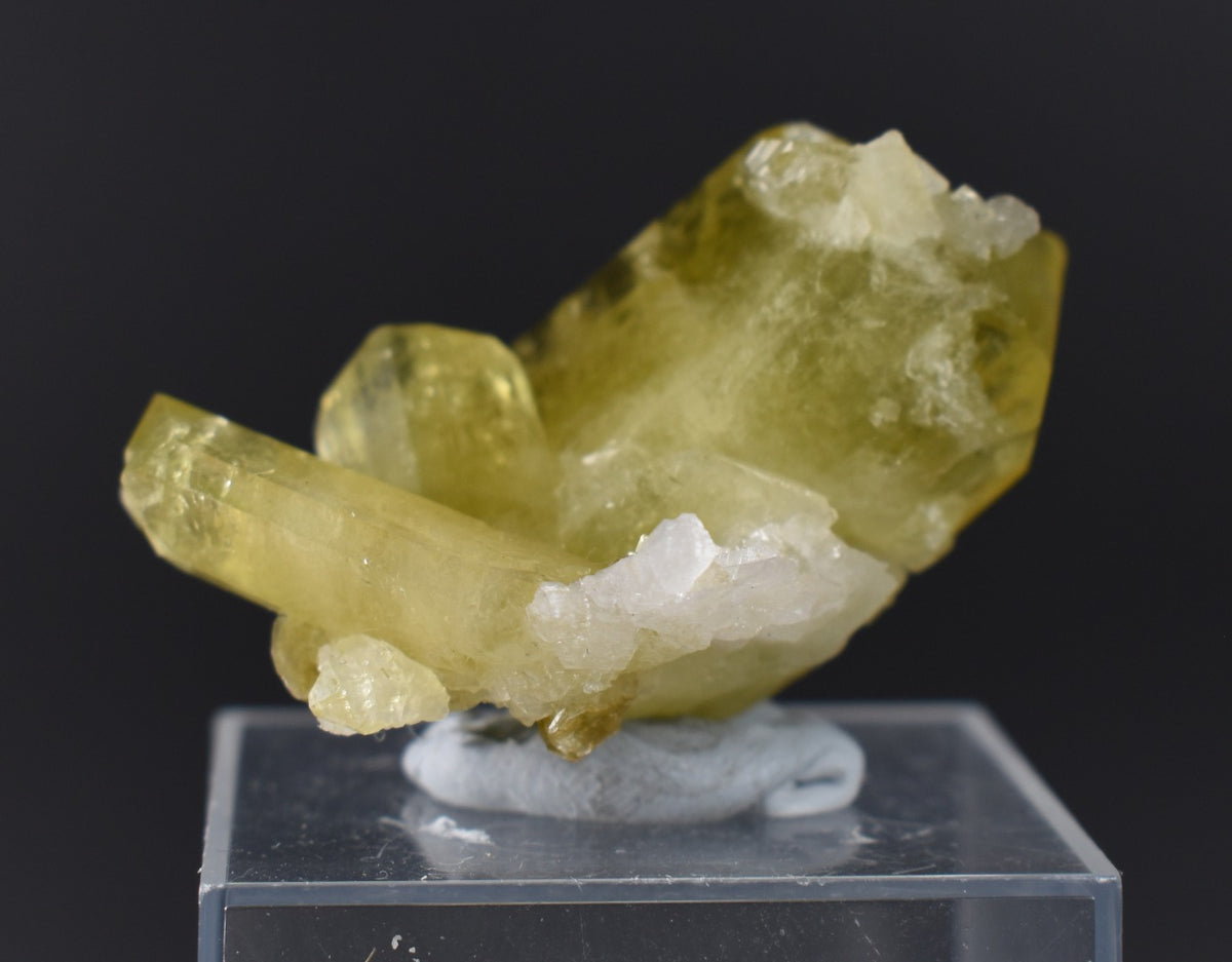 Brazilianite Crystal Cluster with Albite & Muscovite - from Linopolis, Minas Gerais, Brazil, museum quality, 24g