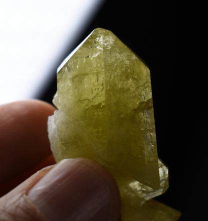 Brazilianite Crystal Cluster with Albite & Muscovite - from Linopolis, Minas Gerais, Brazil, museum quality, 24g