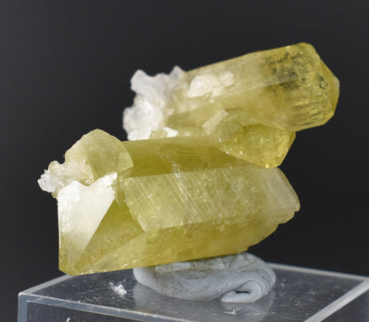 Brazilianite Crystal Cluster with Albite & Muscovite - from Linopolis, Minas Gerais, Brazil, museum quality, 24g